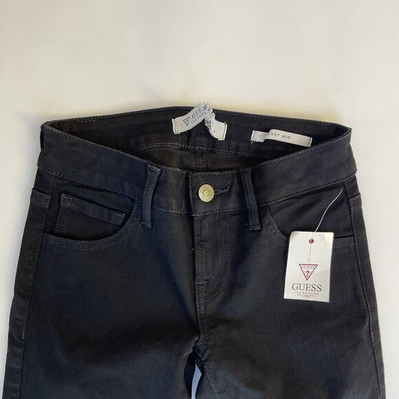 Guess Women’s Mid Rise Boot Cut Jeans In Black Denim Size 23 - Picture 6 of 12